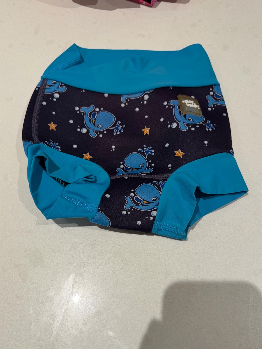 Water babies 2-3t Kids Blue Whale Swim diaper Shorts